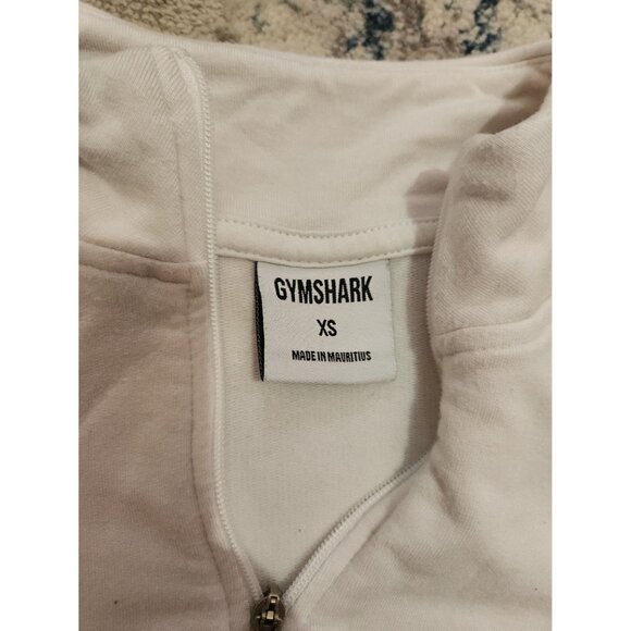 Gymshark Women's Size XS White Long Sleeve Cropped‎ 1/4 Zip Pullover - Picture 2 of 3